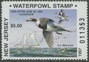 Scan of 1997 New Jersey Duck Stamp MNH VF