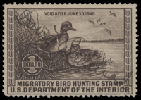 Scan of RW6 1939 Duck Stamp  Used F-VF