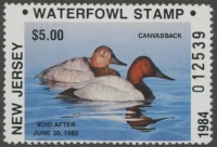 Scan of 1984 New Jersey NR Duck Stamp - First of State MNH VF