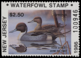 Scan of 1986 New Jersey Duck Stamp MNH VF