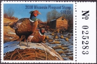 Scan of 2008 Wisconsin Pheasant Stamp MNH VF