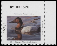 Scan of 2011 Oregon Duck Stamp MNH VF