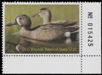 Scan of 2015 Wisconsin Duck Stamp MNH VF