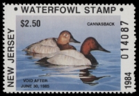 Scan of 1984 New Jersey Duck Stamp - First of State MNH VF