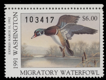 Scan of 1991 Washington Duck Stamp MNH VF