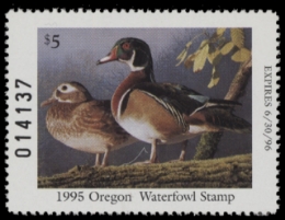 Scan of 1995 Oregon Duck Stamp MNH VF