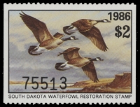 Scan of 1986 South Dakota Duck Stamp MNH VF