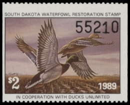 Scan of 1989 South Dakota Duck Stamp MNH VF