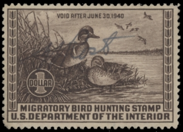 Scan of RW6 1939 Duck Stamp  Used F-VF