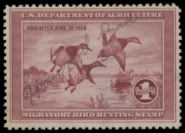 Scan of RW2 1935 Duck Stamp  Used F-VF