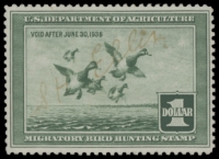 Scan of RW4 1937 Duck Stamp  Used F-VF