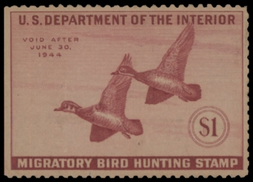 Scan of RW10 1943 Duck Stamp  Unsigned F-VF