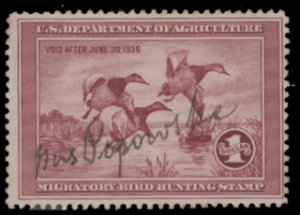 Scan of RW2 1935 Duck Stamp  Used F-VF