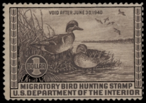 Scan of RW6 1939 Duck Stamp  Unsigned F-VF