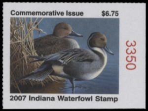 Scan of 2007 Indiana Duck Stamp MNH VF