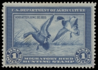 Scan of RW1 1934 Duck Stamp  MLH F-VF
