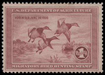 Scan of RW2 1935 Duck Stamp  MLH F-VF