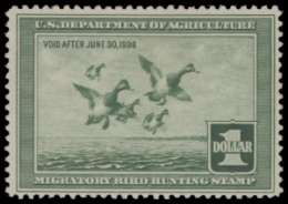 Scan of RW4 1937 Duck Stamp  MLH F-VF