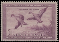 Scan of RW5 1938 Duck Stamp  MLH F-VF