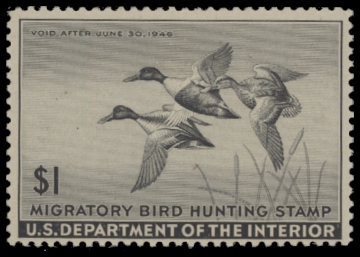 Scan of RW12 1945 Duck Stamp  MLH F-VF