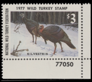 Scan of 1977 Wild Turkey Stamp MNH VF