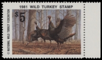 Scan of 1981 National Wild Turkey Federation Wild Turkey Stamp MNH VF
