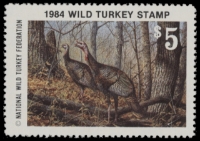 Scan of 1984 National Wild Turkey Federation Wild Turkey Stamp