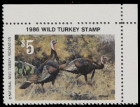 Scan of 1986 National Wild Turkey Federation Wild Turkey Stamp MNH VF