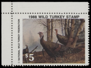 Scan of 1988 National Wild Turkey Federation Wild Turkey Stamp MNH VF