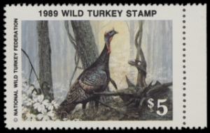 Scan of 1989 National Wild Turkey Federation Wild Turkey Stamp MNH VF