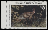 Scan of 1993 National Wild Turkey Federation Wild Turkey Stamp MNH VF