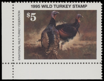 Scan of 1995 National Wild Turkey Federation Wild Turkey Stamp MNH VF