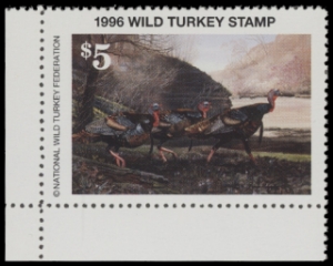 Scan of 1996 National Wild Turkey Federation Wild Turkey Stamp MNH VF
