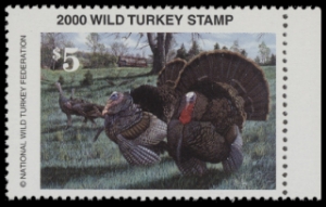 Scan of 2000 National Wild Turkey Federation Wild Turkey Stamp MNH VF