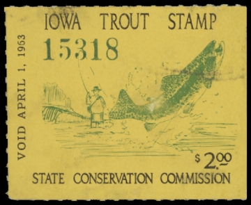 Scan of 1962 Iowa Trout Stamp