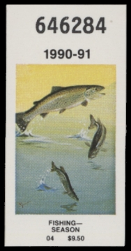 Scan of 1990 New York Fishing Stamp