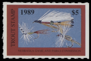 Scan of 1989 Nebraska Trout Stamp