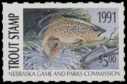 Scan of 1991 Nebraska Trout Stamp