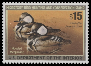 Scan of RW72 2005 Duck Stamp. MLH F-VF