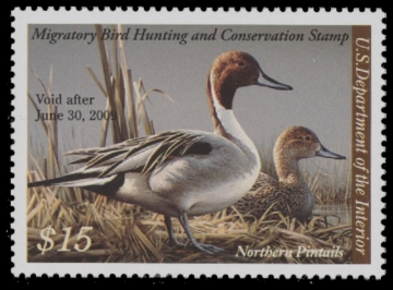 Scan of RW75 2008 Duck Stamp. MNH F-VF