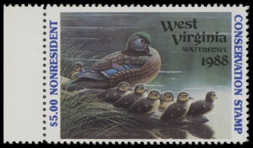 Scan of 1988 West Virginia Non-Res Duck Stamp