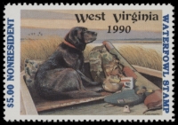 Scan of 1990 West Virginia Non Res Duck Stamp