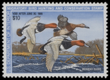 Scan of RW54 1987 Duck Stamp. MNH. F-VF