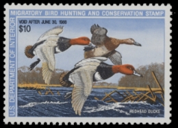 Scan of RW54 1987 Duck Stamp. MLH. F-VF