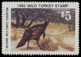 Scan of 1983 National Wild Turkey Federation Wild Turkey Stamp