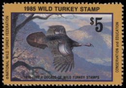 Scan of 1985 National Wild Turkey Federation Wild Turkey Stamp