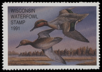 Scan of 1991 Wisconsin Duck Stamp