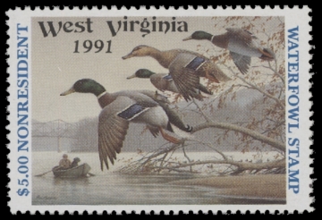 Scan of 1991 West Virginia Duck Stamp