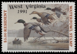 Scan of 1991 West Virginia Duck Stamp