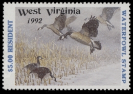 Scan of 1992 West Virginia Duck Stamp